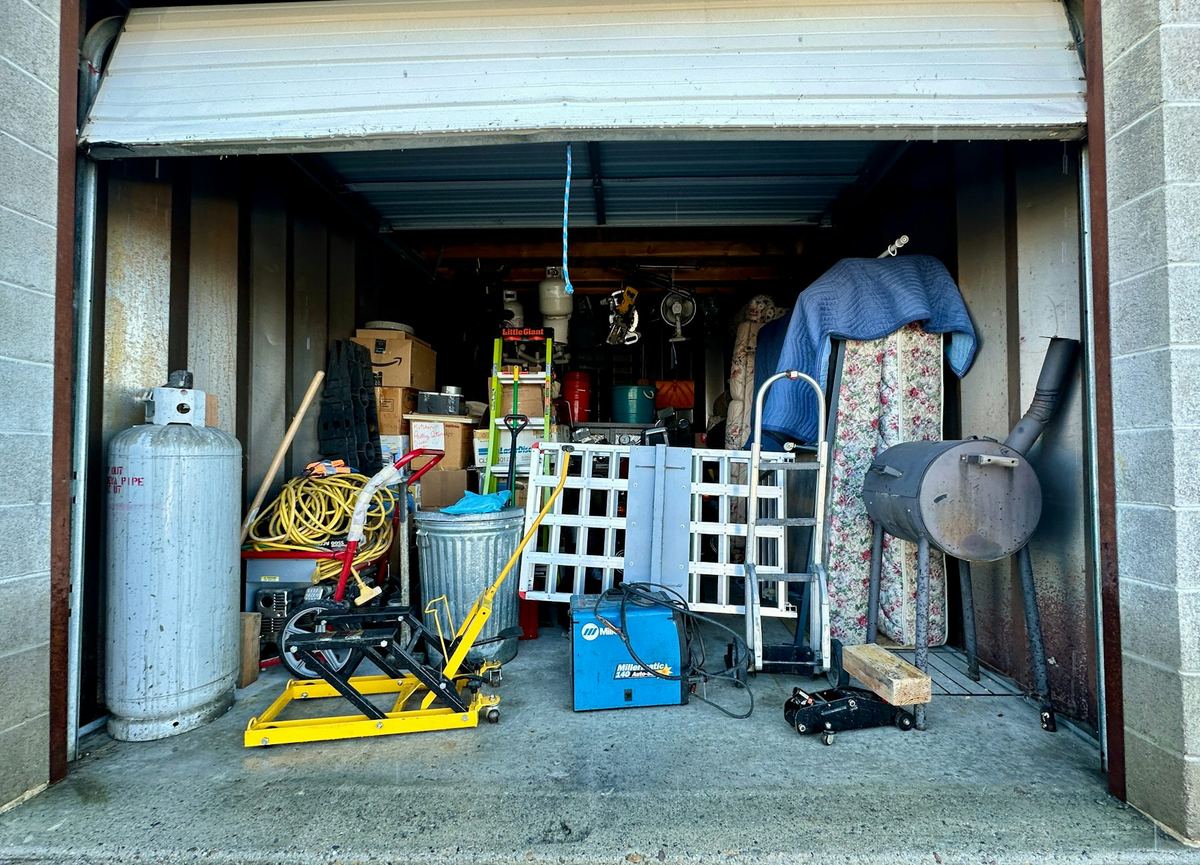 Garage full of items ready to be hauled